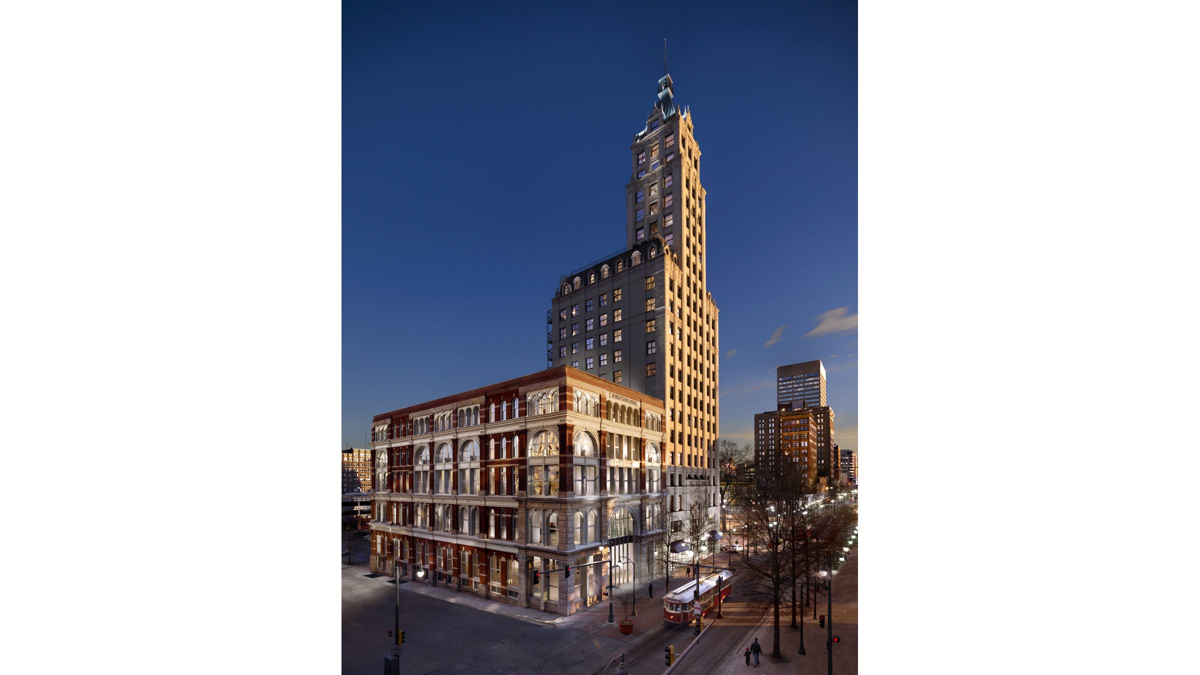 Court Square Center at dusk, Memphis.